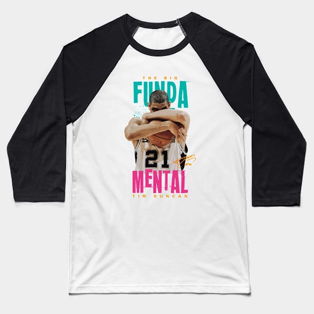 Tim Duncan Baseball T-Shirt by Juantamad